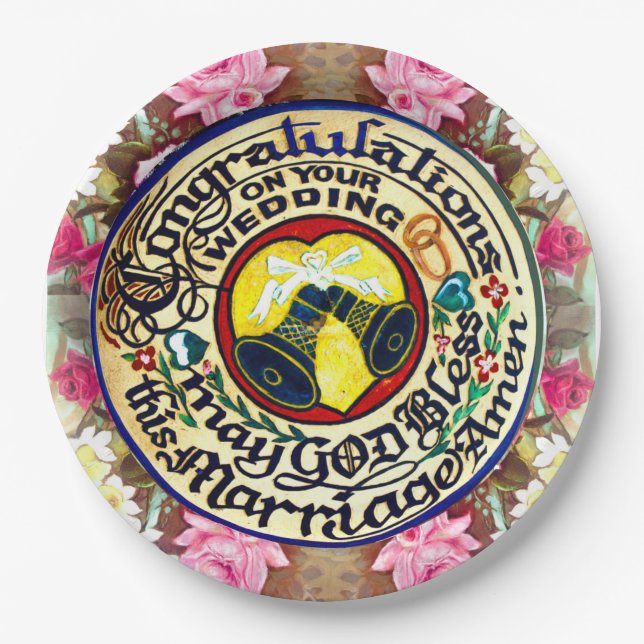 Congratulations on Your Wedding Paper Plate (Front)