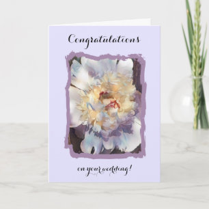 Congratulations on your wedding white Peony Card