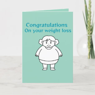 Congratulations on your weight loss funny Lt green Thank You Card
