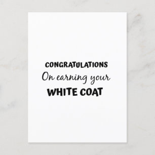 congratulations on your white coat graduation postcard