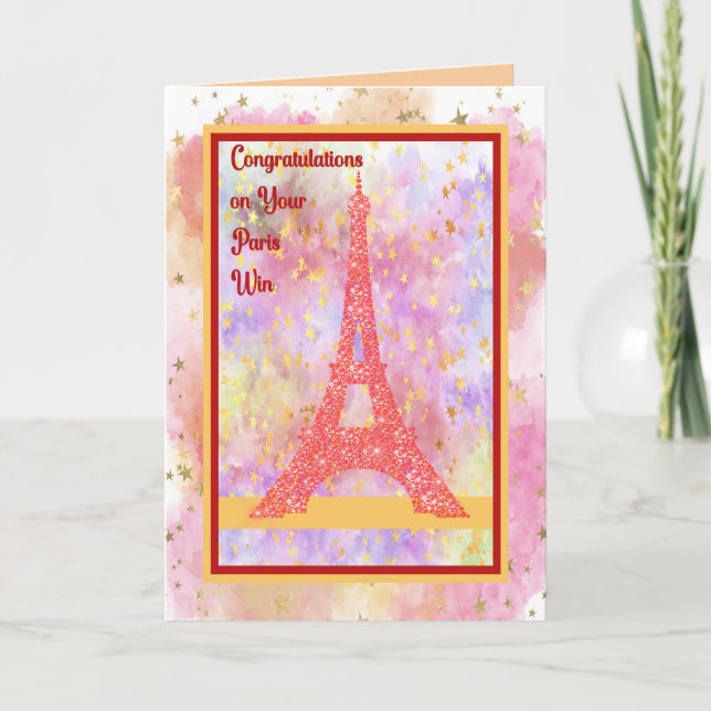Congratulations on Your Win in Paris Card (Front)