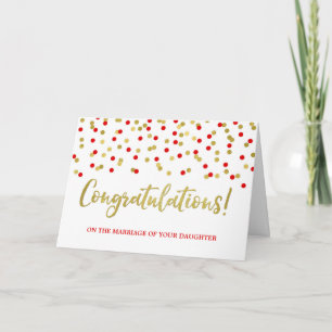 Congratulations Parents of the Bride Gold Red Card