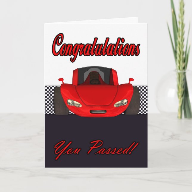 Congratulations passed driving test card (Front)