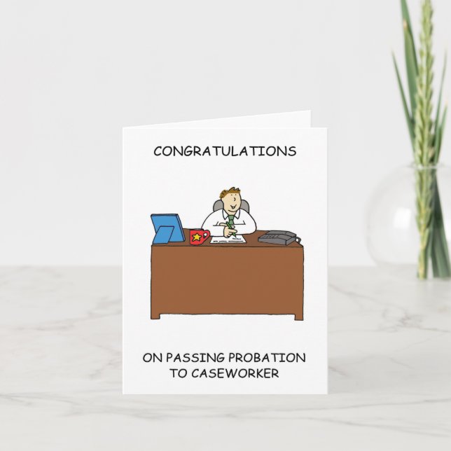 Congratulations Passing Probation to Caseworker Card (Front)