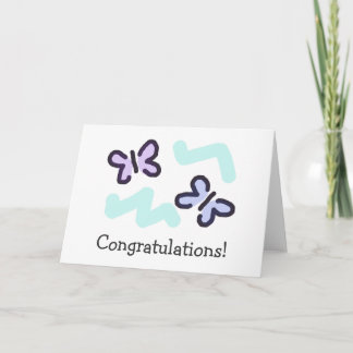 Congratulations! - Pastel Butterflies Card
