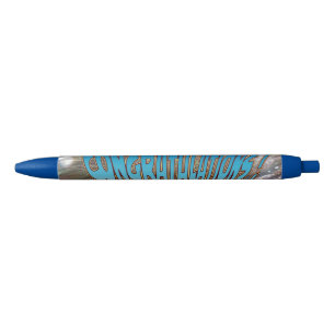Congratulations Peacock Blue Graduation Pen