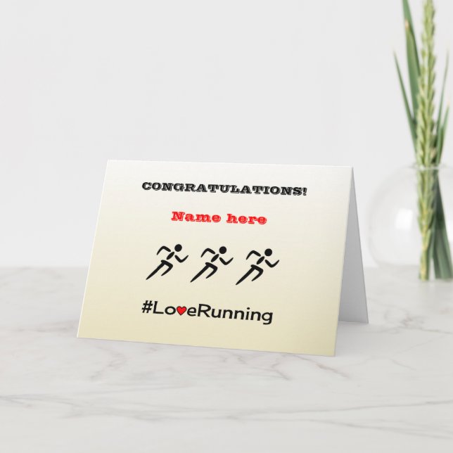 Congratulations personalized running card (Front)