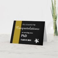 CONGRATULATIONS PHD Degree Gold Stripe A0Ag
