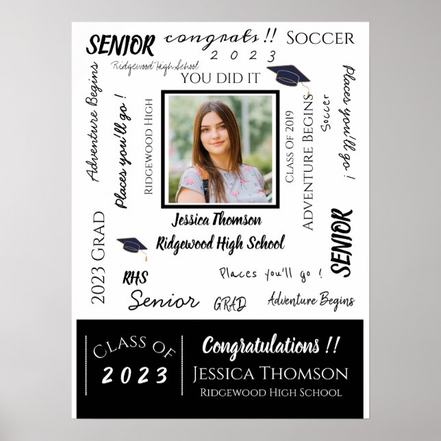 Congratulations Photo Class of 2023 Graduation Poster (Front)