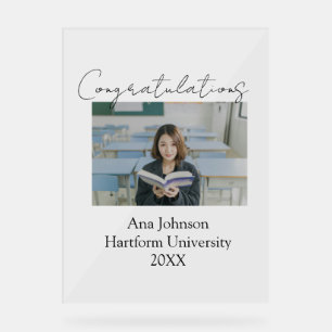 Congratulations photo graduate name university yea acrylic sign