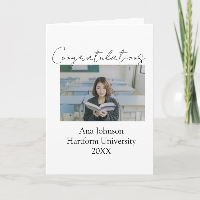 Congratulations photo graduate name university yea card (Front)