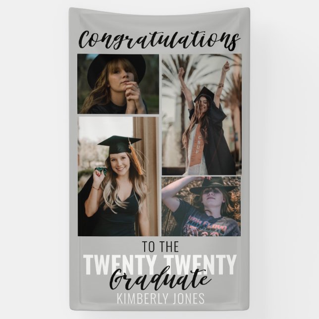 Congratulations Photo Graduation Party Banner (Vertical)