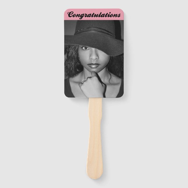 Congratulations Photo Image Graduation Party Hand Fan (Front)