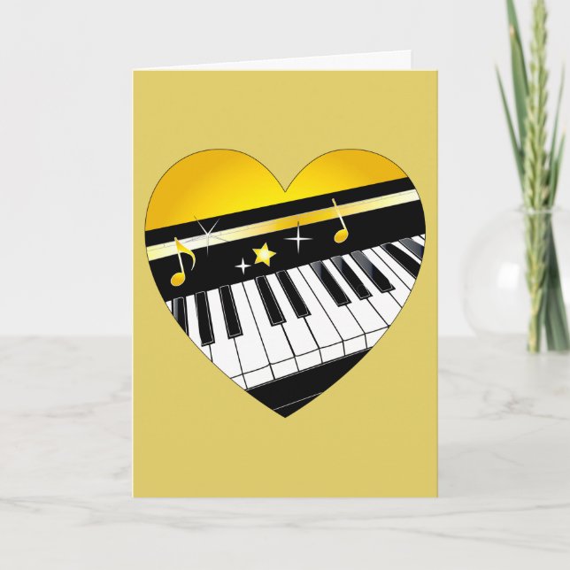 Congratulations Piano Performance with Heart Card (Front)