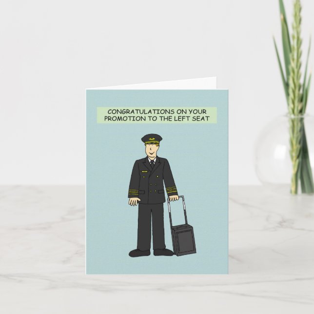 Congratulations Pilot Promotion to Left Seat Card (Front)