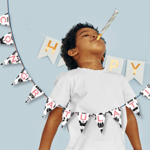 Congratulations Pink Black & White Baby Girl Bunting Flags