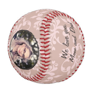 Congratulations Pink Ornaments Graduation Photo B Baseball