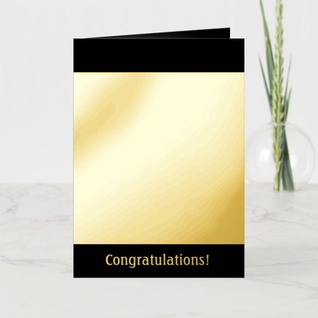 Congratulations plain elegant foil holiday card (Front)
