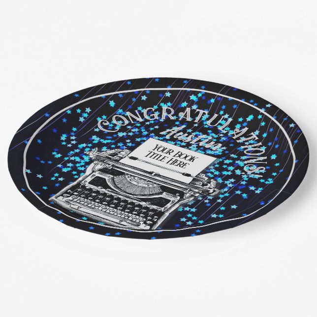 Congratulations Publication Personalized Starry 2 Paper Plate (Angled)