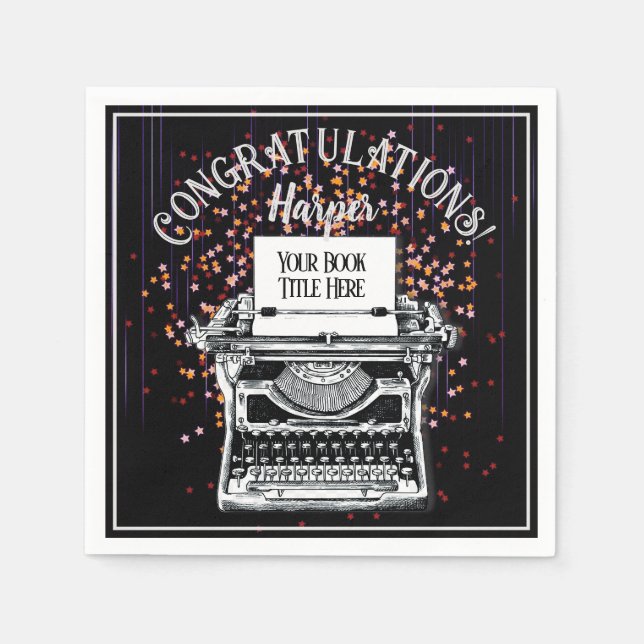 Congratulations Publication Personalized Starry Napkin (Front)
