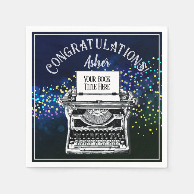 Congratulations Publication Personalized Teal Napkin (Front)