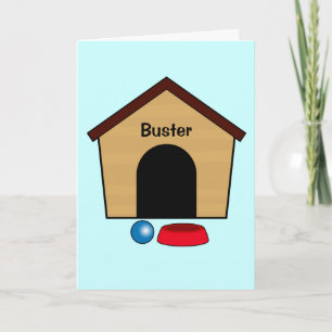 Congratulations Puppy Dog House Name Customizable Card