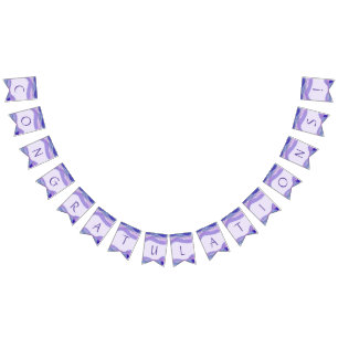 Congratulations Purple Lavender Geometric Pattern Bunting Flags