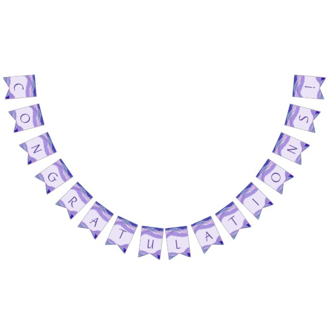 Congratulations Purple Lavender Geometric Pattern Bunting Flags (All)