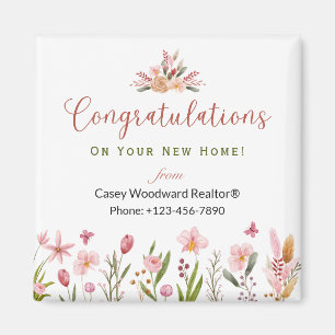 Congratulations!   Realtor Personalized Flowers Magnet