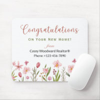 Congratulations Realtor Personalized Pink Flowers