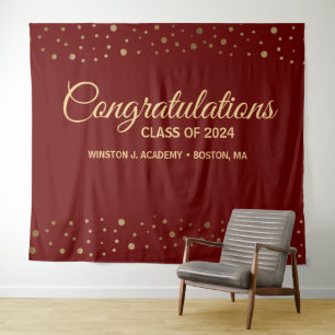 Congratulations Red gold Class of 2024 graduation Tapestry