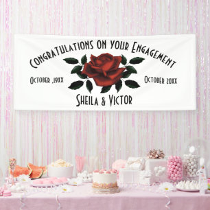 Congratulations Red Rose Engagement Banner