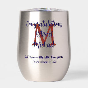 Congratulations Retirement Monogram Name Stainless