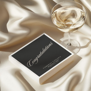 Congratulations Retirement Party Black Script  Napkin