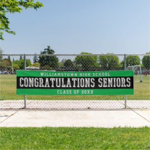 Congratulations Seniors Green   Black   Silver Banner