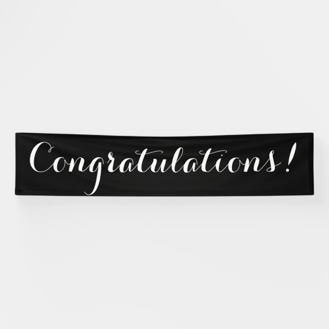 Congratulations simple black white banner sign (Horizontal)