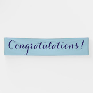 Congratulations simple blue banner sign