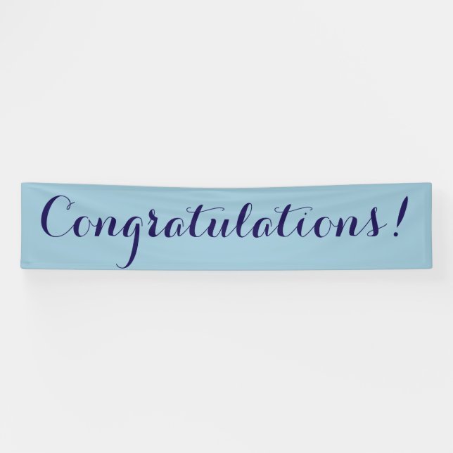 Congratulations simple blue banner sign (Horizontal)