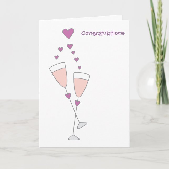 Congratulations simple champagne toast card (Front)