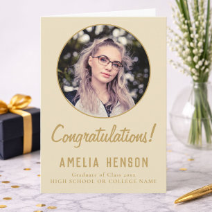 Congratulations Simple Graduate Photo Graduation  Card