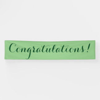 Congratulations simple green banner sign