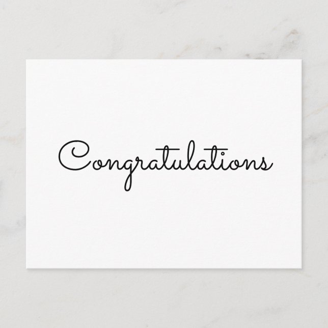 congratulations simple minimal text style card (Front)