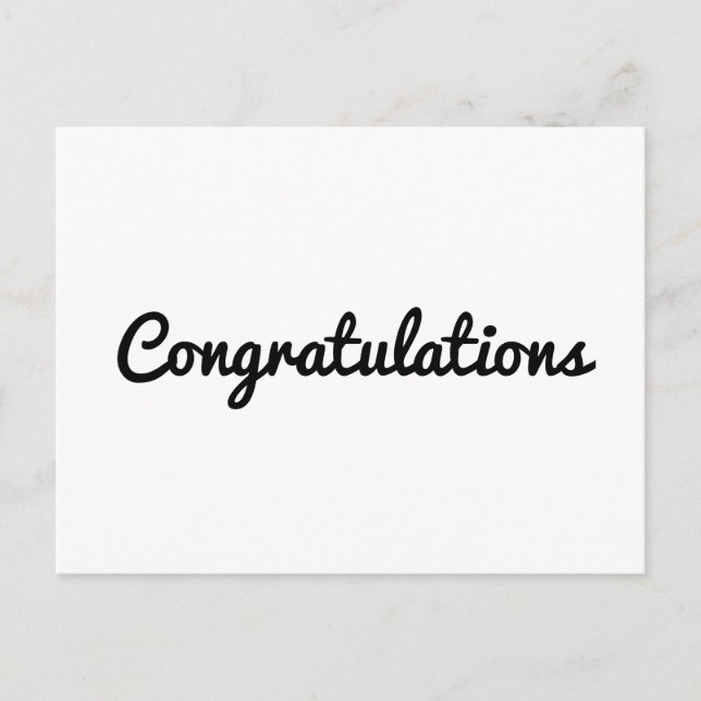 congratulations simple minimal text style card (Front)
