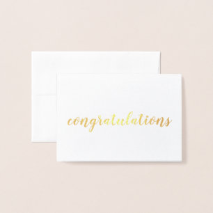 congratulations simple minimalist script style foil card