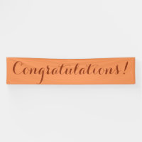 Congratulations simple orange banner sign