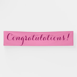 Congratulations simple pink banner sign