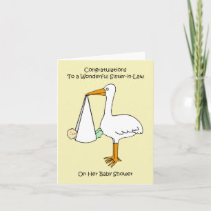 Congratulations Sister in Law on Her Baby Shower Card