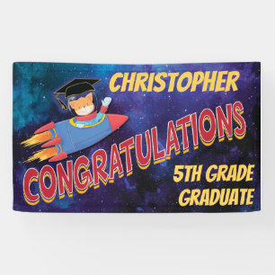 Congratulations Space Rocket 5th Grade Graduation Banner