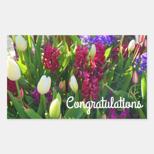 Congratulations Spring Flowers #5 Stickers (Front)