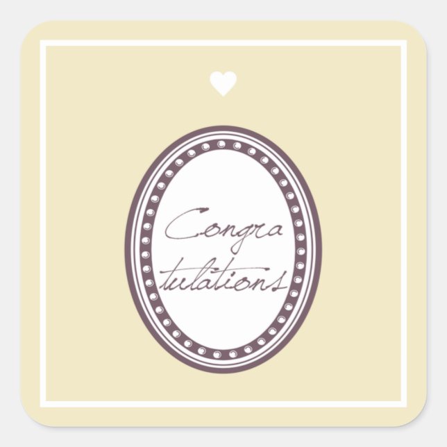 Congratulations Square Sticker (Front)